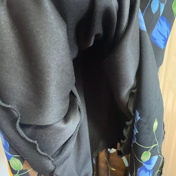 Vintage FMX & Co Speghetti Strap Black Floral Summer Dress - Picture 7 of 7